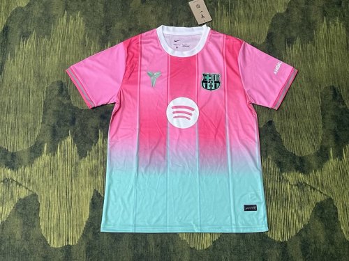 Barca Camisetas de Futbol Fans Version 2025-2026 Barcelona Pink/Blue Soccer Jersey