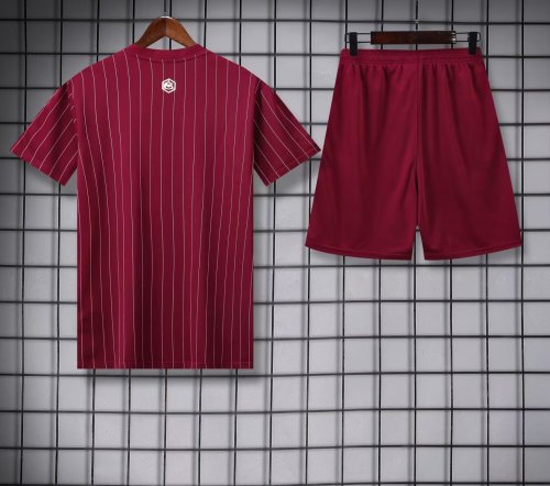 Adult Uniform 2025-2026 Arsenal Maroon Soccer Training Jersey and Shorts Football Kits