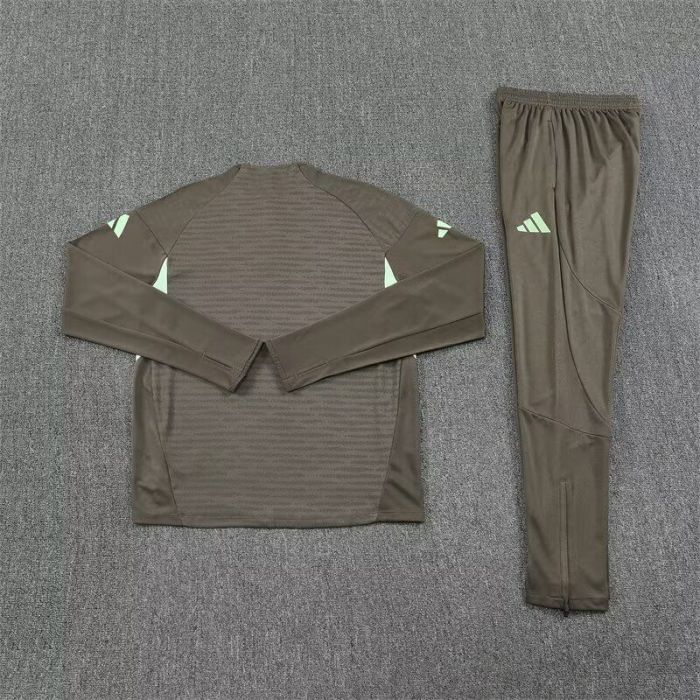 2025-2026 Liverpool Dark Grey/Green Soccer Training Sweater and Pants Football Kit