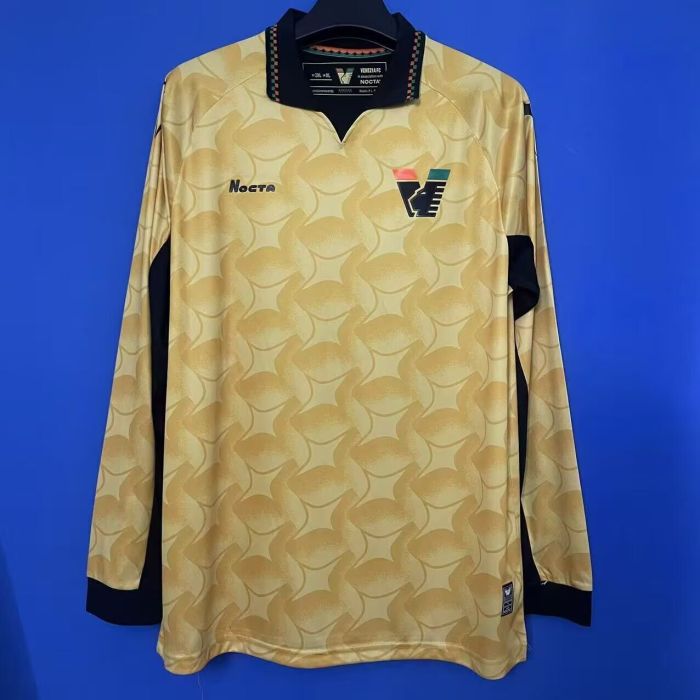 Long Sleeve Fan Version 2025-2026 Venezia Gold Goalkeeper Soccer Jersey Venice Football Shirt
