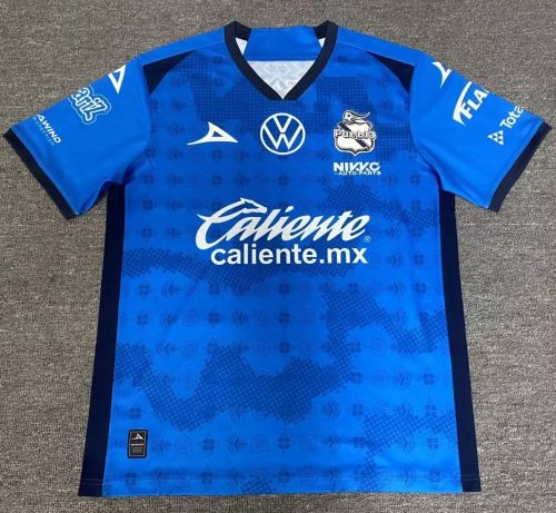 Player Version 2025-2026 Puebla Away Blue Soccer Jersey Football Shirt