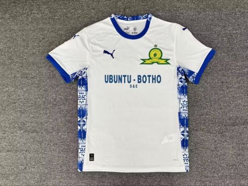 Fans Version 2025-2026 Mamelodi Sundowns Away White Soccer Jersey Football Shirt