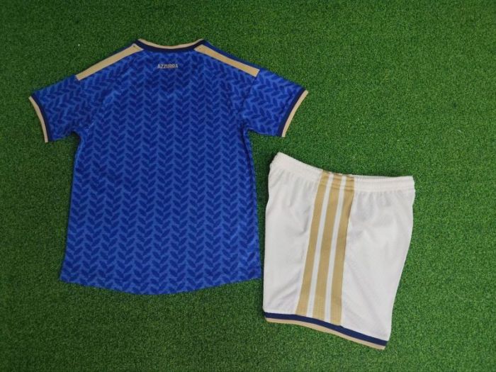 Player Version Youth Uniform Kids Kit 2026 Italy Home Soccer Jersey Shorts Child Football Set