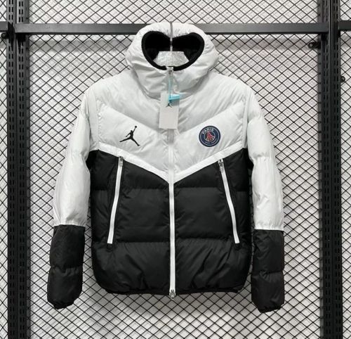 2025-2026 PSG White/Black Soccer Coat Football Jacket