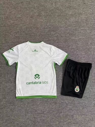 Youth Uniform Kids Kit 2025-2026 Racing Santander Home Soccer Jersey Shorts Child Football Set