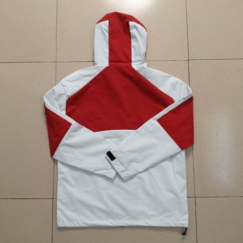 with Caps 2025-2026 Sevilla White/Red Soccer Windbreaker Jacket Football Jacket