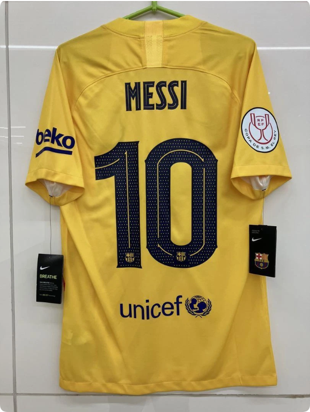 with Front Lettering Retro Messi Barcelona 19/20 4th Copa Final MDT Soccer Jersey Vintage Football Shirt
