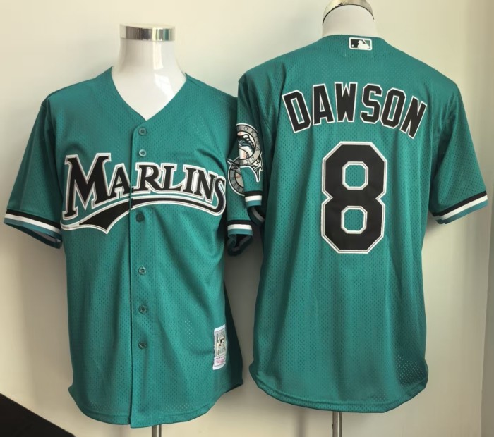 Retro Miami Marlins DAWSON 8 Classic Baseball Jersey Orange MLB Shirt