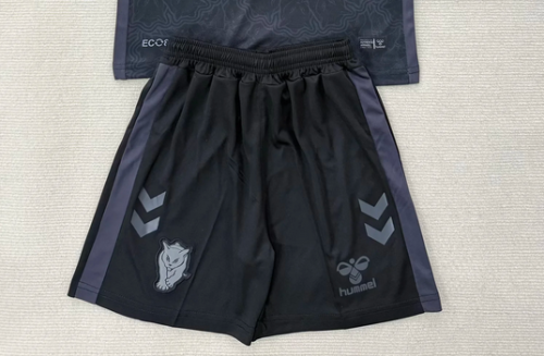 Fan Version 2025-2026 Sunderland Third Away Black Soccer Shorts Football Shorts