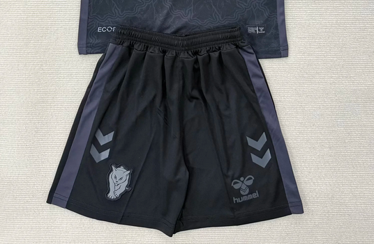 Fan Version 2025-2026 Sunderland Third Away Black Soccer Shorts Football Shorts