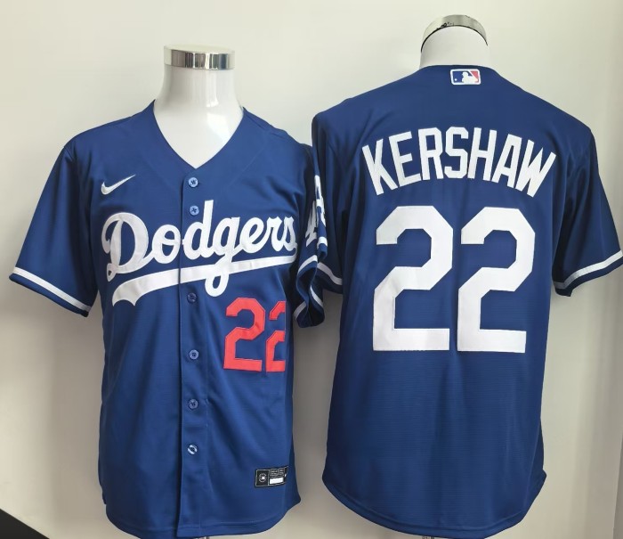 Los Angeles Dodgers 2025 KERSHAW 22 Blue Cool Base MLB Jersey