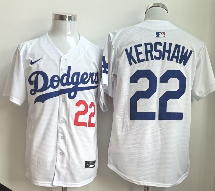 Los Angeles Dodgers 2025 KERSHAW 22 White Cool Base MLB Jersey