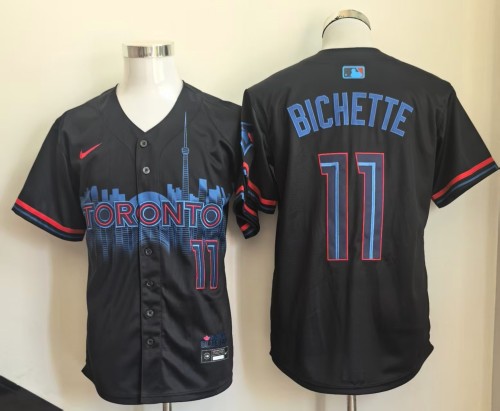 City Edition Toronto Blue Jays Alternate BICHETTE 11 Black Baseball Jersey MLB Shirt