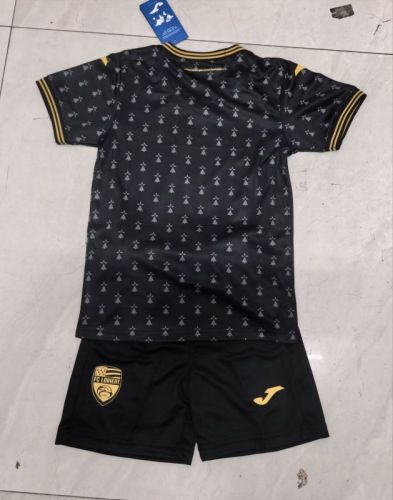 Youth Uniform Kids Kit 2025-2026 Lorient Third Away Black Soccer Jersey Shorts Child Football Set