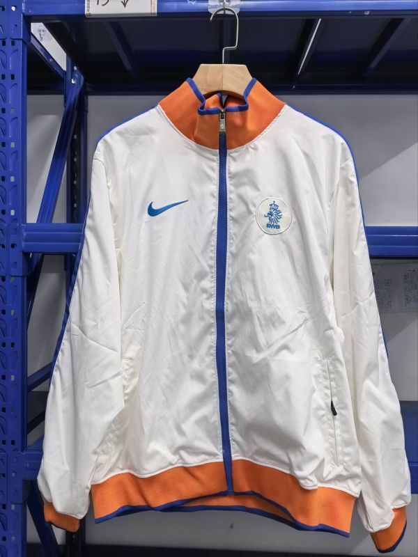 2025-2026 Netherlands White/Orange Soccer Windbreaker Jacket Football Jacket