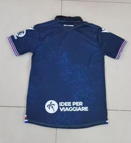 Fans Version 2025-2026 Sampdoria Third Away Dark Blue Soccer Jersey Football Shirt