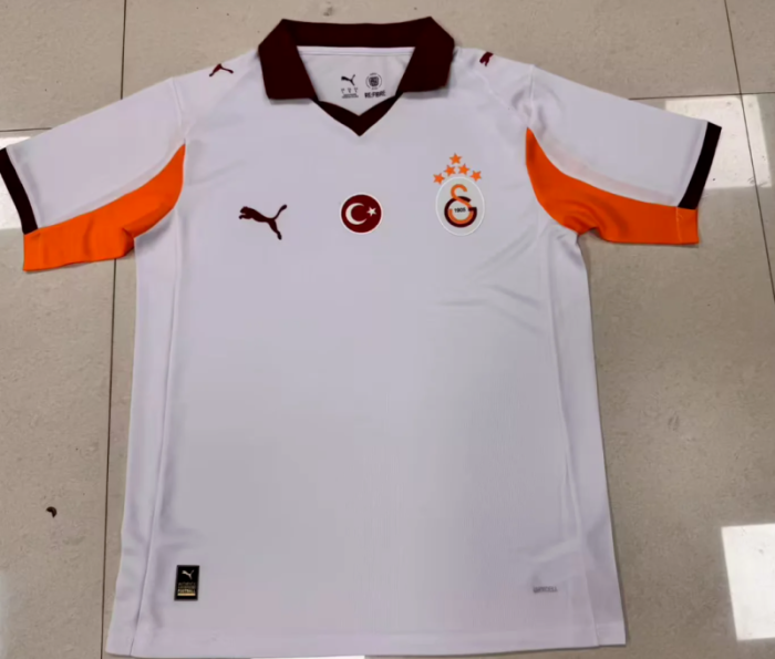 without Sponor Logo Fan Version 2025-2026 Galatasaray Away White Soccer Jersey Football Shirt