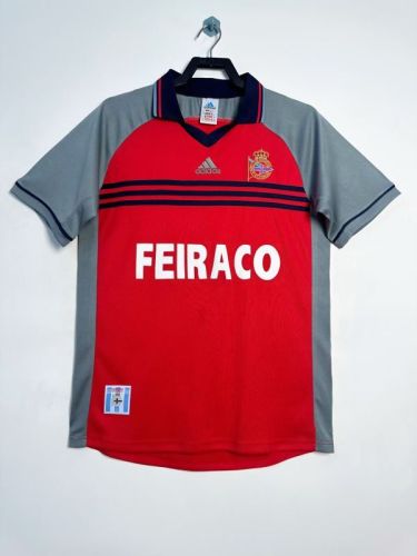 Retro Jersey 1998-1999 Deportivo La Coruna Away Red Soccer Jersey Vintage Football Shirt