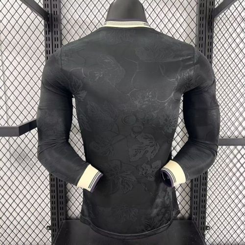 without Sponor Logo Long Sleeve Maillot Juve Shirt Player Version Juventus 2025-2026 Third Away Black Soccer Jersey Football Shirt