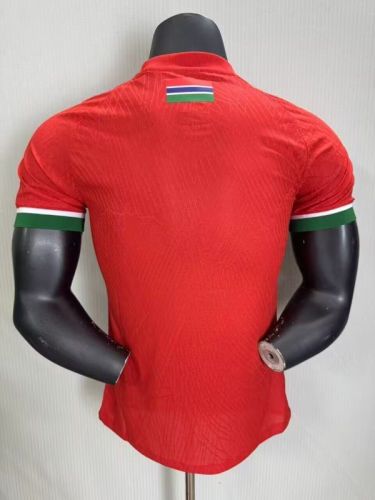 Player Version 2025-2026 Gambia Red Soccer Jersey Football Shirt