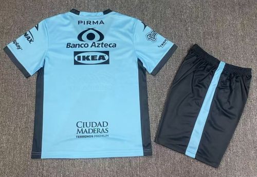 Youth Uniform Kids Kit 2025-2026 Puebla Blue Soccer Jersey Shorts Child Football Set