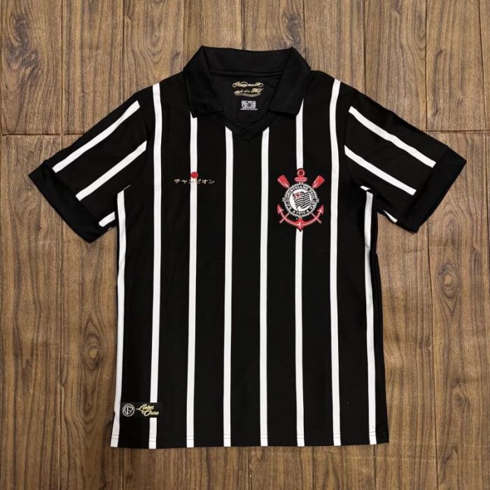 Fan Version 2025-2026 Corinthians Black/White Soccer Jersey Football Shirt