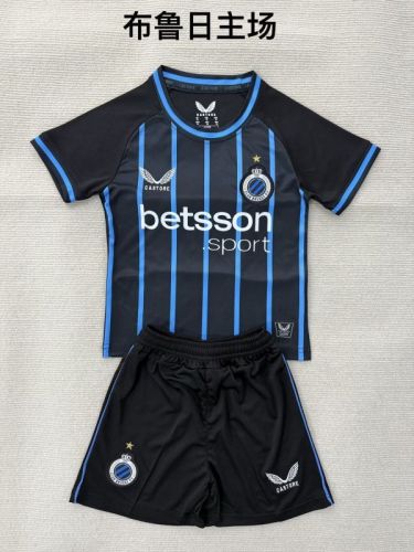 Youth Uniform Kids Kit 2025-2026 Brugge Home Soccer Jersey Shorts Child Football Set