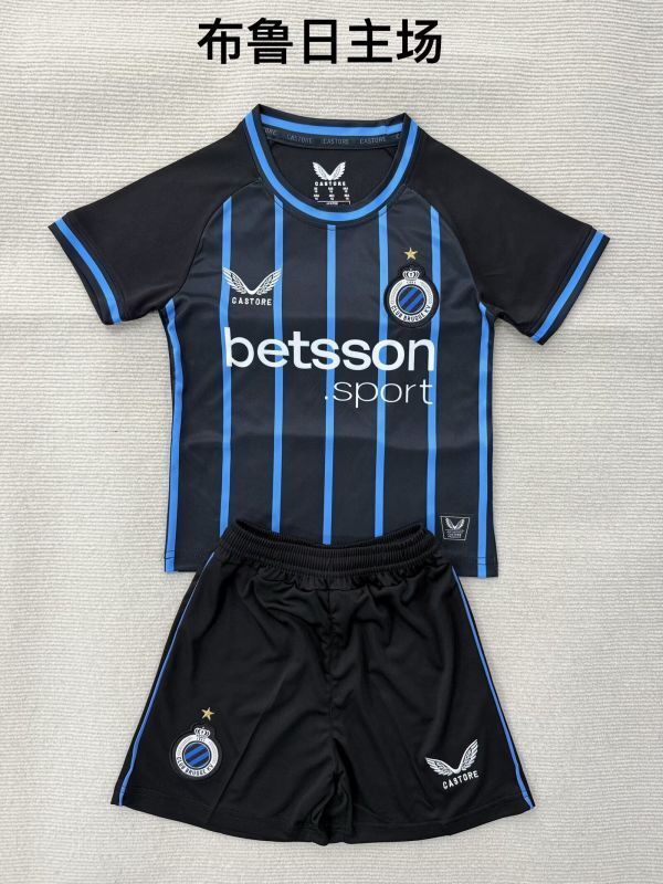 Youth Uniform Kids Kit 2025-2026 Brugge Home Soccer Jersey Shorts Child Football Set