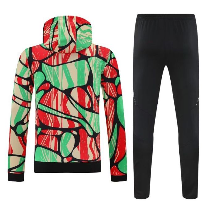 with Caps 2025-2026 Arsenal Green/Red Soccer Training Hoodie and Pants Football Hoody