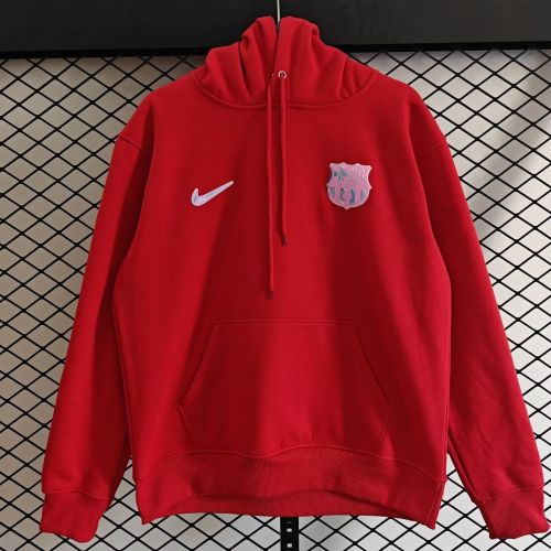 2025-2026 Barcelona Pink Shield Soccer Training Hoodie Football Hoody