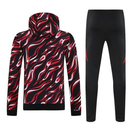 with Caps 2025-2026 Barcelona Black/Red Soccer Training Hoodie and Pants Football Hoody