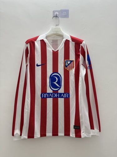 Long Sleeve 2025-2026 Atletico Madrid Home Soccer Jersey Football Shirt