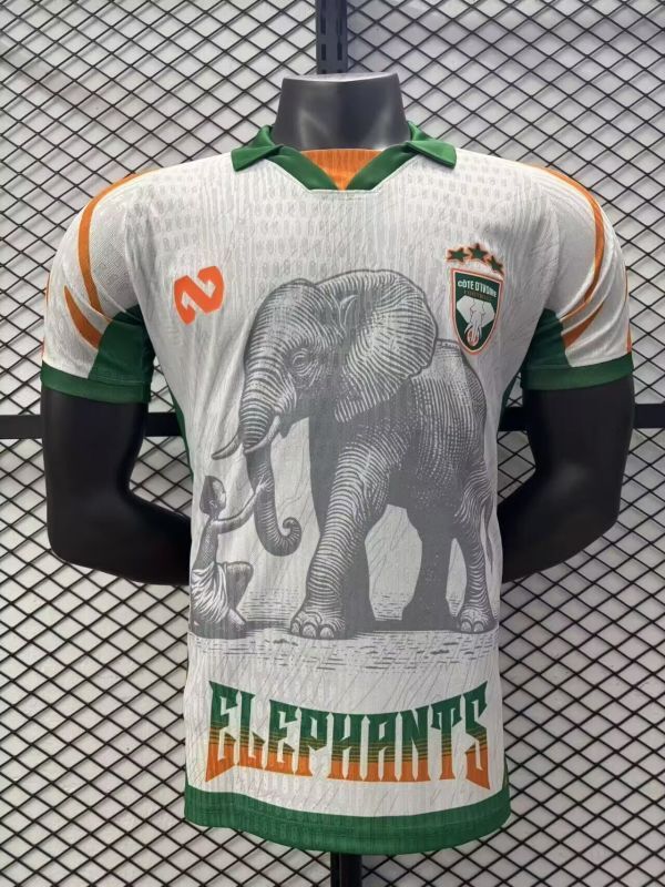 Player Version 2025-2026 Ivory Coast Football Shirt Côte d'Ivoire White Soccer Jersey