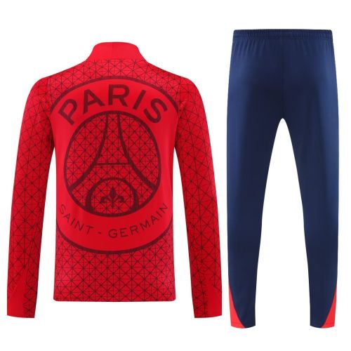 2025-2026 PSG Red Soccer Training Sweater and Pants Football Kit