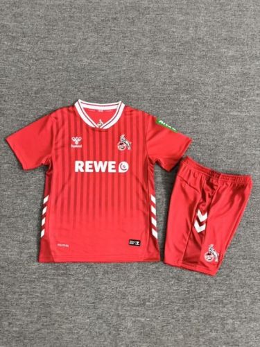 Youth Uniform Kids Kit 2025-2026 Koln Away Red Soccer Jersey Shorts Child Football Set