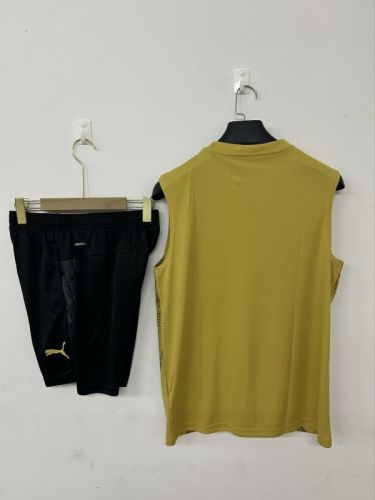 Adult Uniform 2025-2026 Lens Yellow Soccer Training Vest and Shorts Football Set