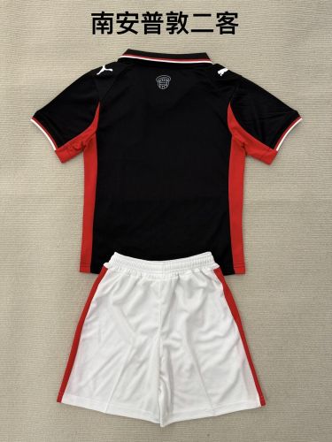 Youth Uniform Kids Kit 2025-2026 Southampton Third Away Black Soccer Jersey Shorts Child Football Set