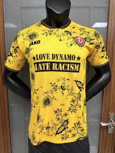 Fan Version 2025-2026 Dynamo Dresden Away Yellow Soccer Jersey Football Shirt