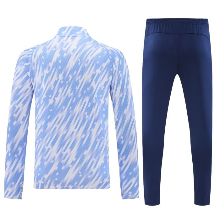 2025-2026 Manchester City White/Blue Soccer Training Sweater and Pants Football Kit