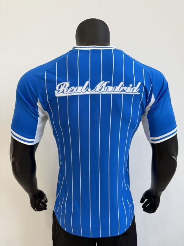 Player Version 2025-2026 Real Madrid Blue USpack Baseball Jersey MLB Shirt