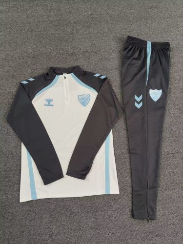 2025-2026 Malaga White/Black Soccer Training Sweater and Pants Football Kit