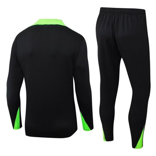 2025-2026 Brazil Black/Green Soccer Training Sweater and Pants Football Kit