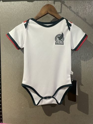 Baby Cloth 2025-2026 Mexico Away White Soccer Jersey Baby Onesies