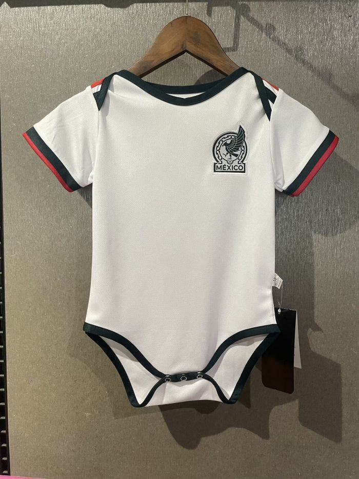 Baby Cloth 2025-2026 Mexico Away White Soccer Jersey Baby Onesies