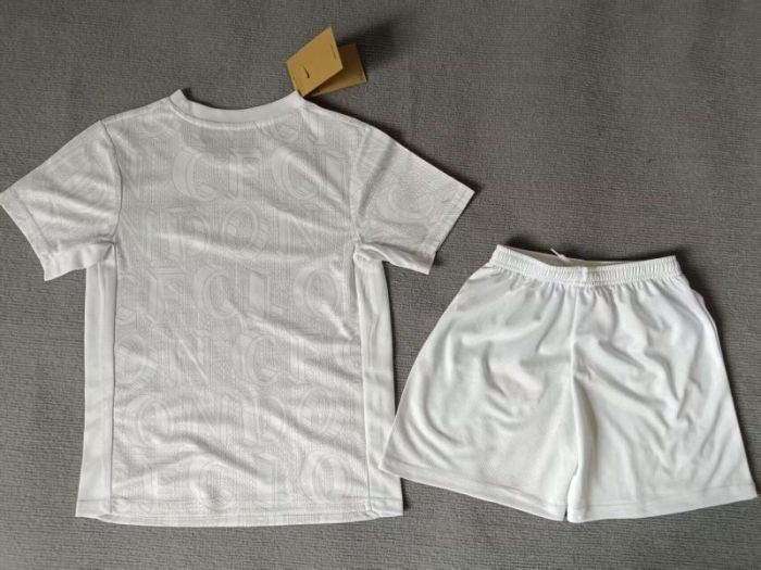 Youth Uniform Kids Kit 2025-2026 Chelsea White/Grey Soccer Training Jersey Shorts Child Football Set