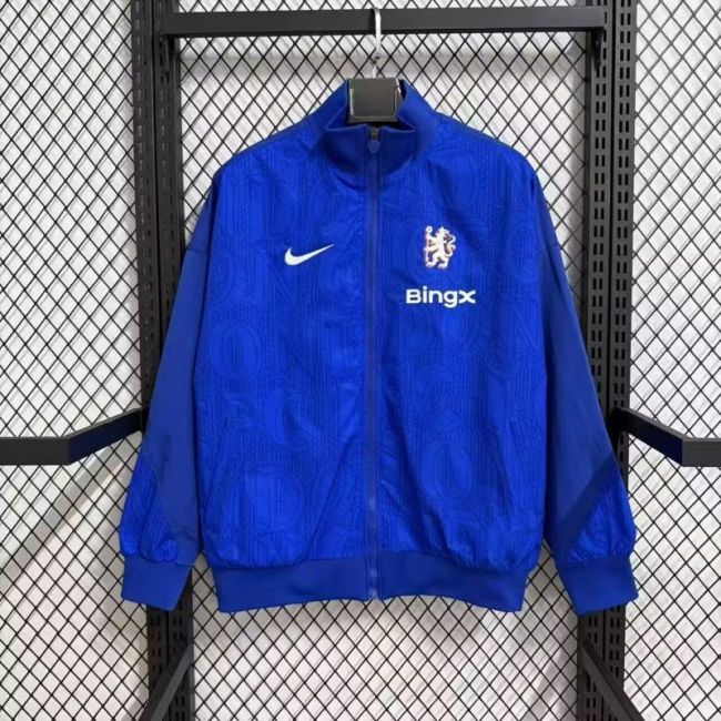 2025-2026 Chelsea Dark Blue Soccer Windbreaker Jacket Football Jacket