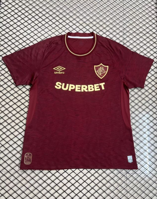 Fan Version 2025-2026 Fluminense Third Away Red Soccer Jersey Football Shirt
