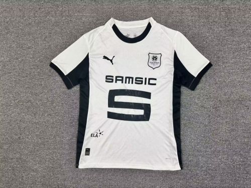 Fan Version 2025-2026 Stade Rennais Away White Soccer Jersey Football Shirt