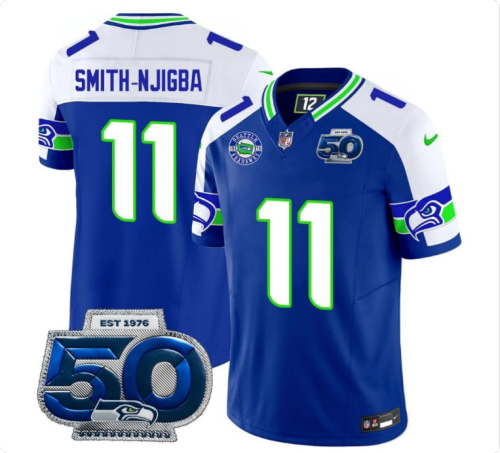 Seattle Seahawks 50th Season Vapor Limited Jersey SMITH-NJIGBA 11 NFL Shirt