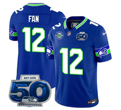 Seattle Seahawks 50th Season Vapor Limited Jersey Fan 12 NFL Shirt